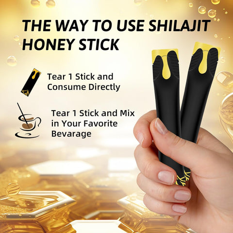 Pure Himalayan Shilajit Honey Sticks - Organic Honey Shilajit Sticks for Men Women with Raw Honey Saffron Boost Energy Vitality & Immune Support 30 Packs