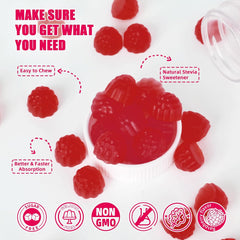 Beet Root Gummies - Beets Chewables for Heart & Circulation Support Nitric Oxide Energy Boost, Sugar Free Beet Gummies Supplement for Blood Pressure with Vitamin C D B12 Grapeseed Coenzyme Q10 60ct