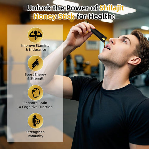 Pure Himalayan Shilajit Honey Sticks - Organic Honey Shilajit Sticks for Men Women with Raw Honey Saffron Boost Energy Vitality & Immune Support 30 Packs