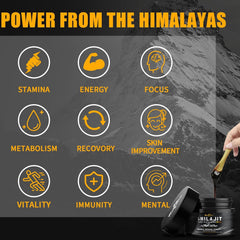 Pure Himalayan Shilajit Resin for Men Women: Natural Organic Shilajit Supplement 600MG Rich in 85+ Trace Minerals 75%+ Fulvic Acid for Energy Immunity Focus Support 50 Servings